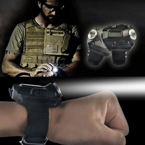 Tactical Survival Watch Flashlight with Compass