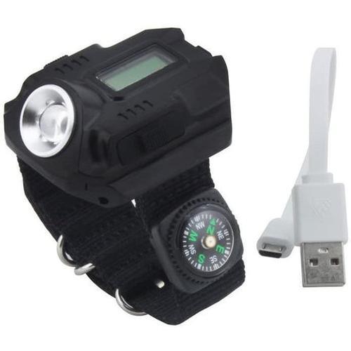 Tactical Survival Watch Flashlight with Compass