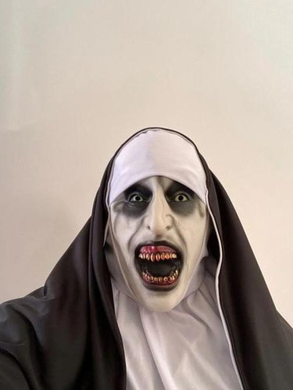 The Nun Horror Valak Mask With Headscarf Full Face For Halloween photo review