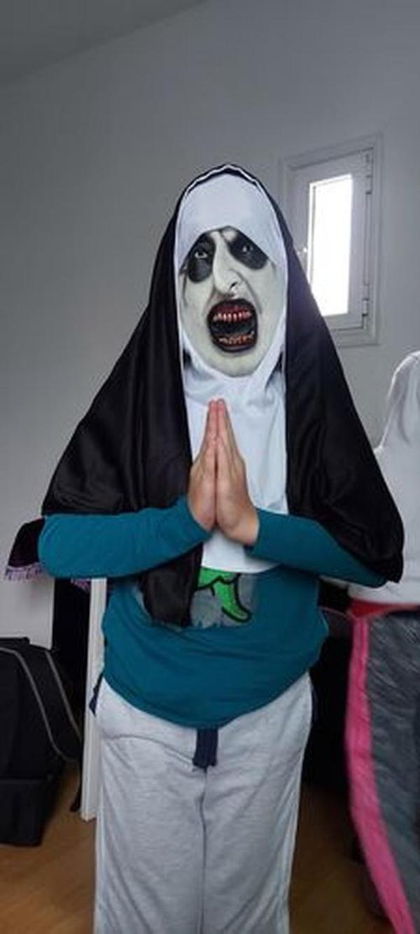 The Nun Horror Valak Mask With Headscarf Full Face For Halloween photo review