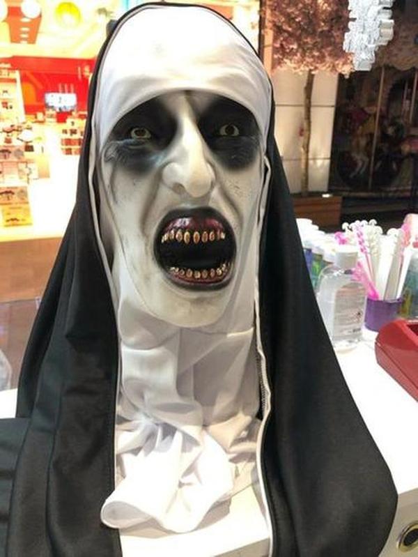 The Nun Horror Valak Mask With Headscarf Full Face For Halloween photo review