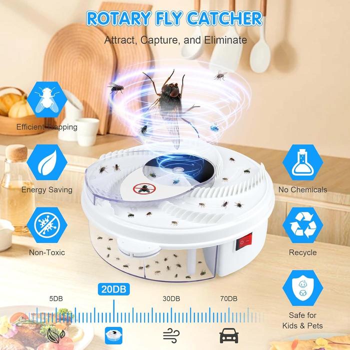 Electric Fly Trap, Fly Trap Pest Device Insect Catcher Automatic Flycatcher Fly Trap Pest Reject Control Catcher Insect Repellents Tools