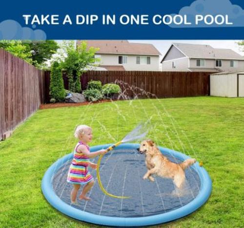 Thick Anti-Slip Sprinkler Swimming Pool for Pets &amp; Kids Summer Outdoor Water Toys