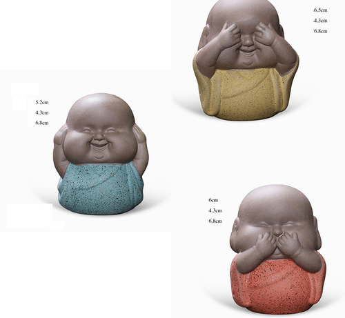 Three Wise Monks, Mini Tea Pets Three No Small Monk Decoration