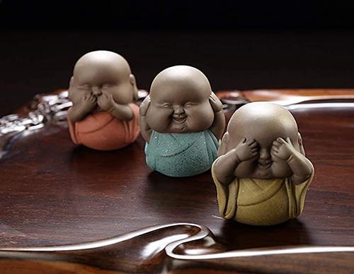 Three Wise Monks, Mini Tea Pets Three No Small Monk Decoration