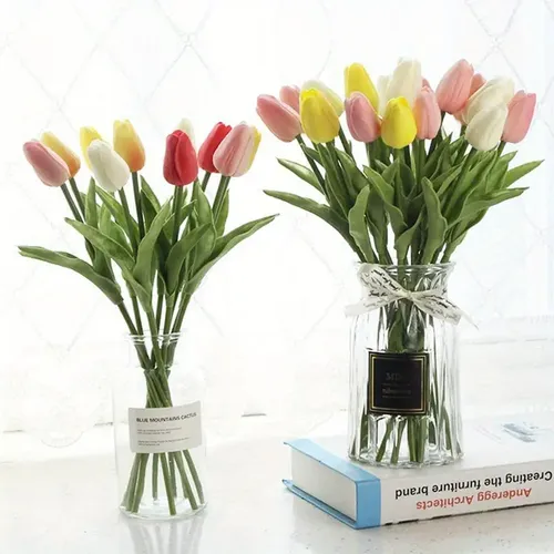 Tulip LED Table Lamp with Simulation Flower - Atmosphere Light for Bedroom Home Decoration