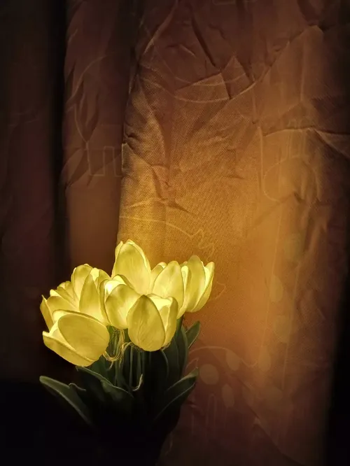 Tulip LED Table Lamp with Simulation Flower - Atmosphere Light for Bedroom Home Decoration photo review