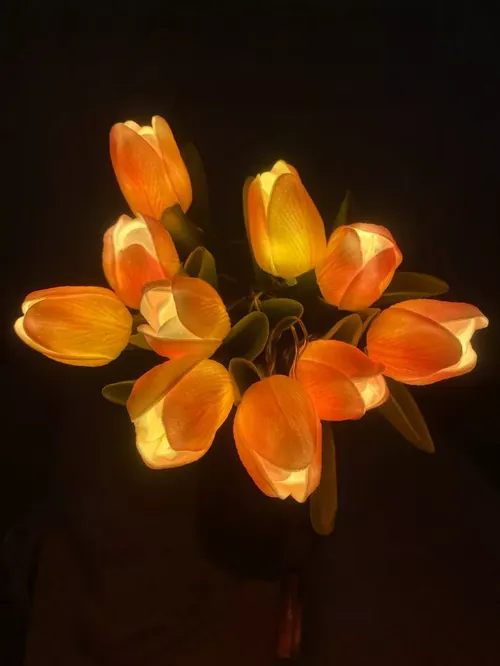 Tulip LED Table Lamp with Simulation Flower - Atmosphere Light for Bedroom Home Decoration photo review