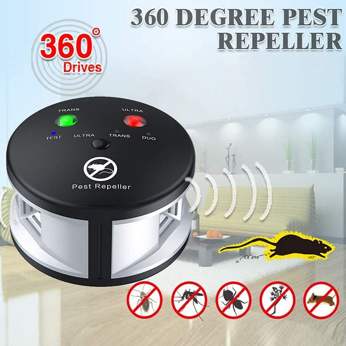 360° Ultrasonic Pest Repeller for Rodents, Insects, and Squirrels