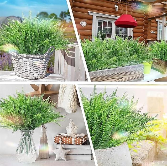 Uv Resistant Lifelike Artificial Boston Fern For Outdoors