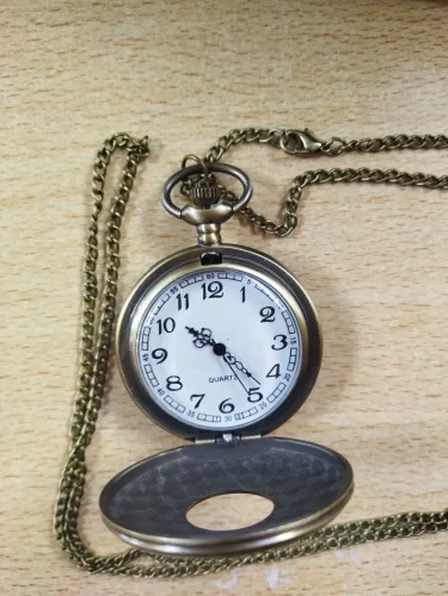 Vintage Bronze Roman Numeral Quartz Pocket Watch photo review