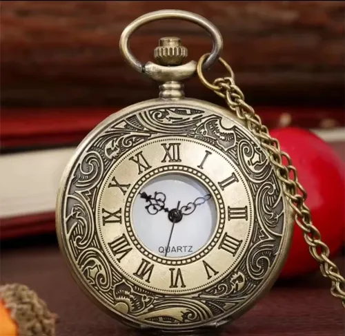 Vintage Bronze Roman Numeral Quartz Pocket Watch photo review