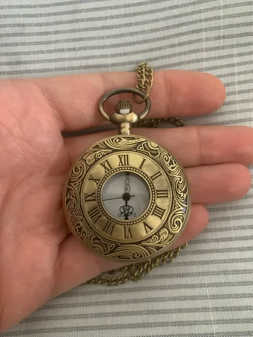 Vintage Bronze Roman Numeral Quartz Pocket Watch photo review