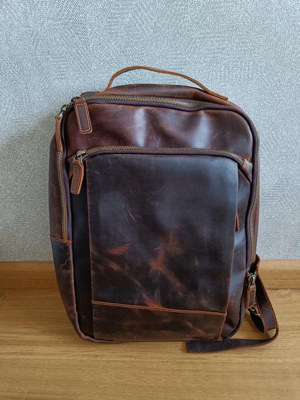 Vintage Crazy Horse Leather Rucksack for Men photo review