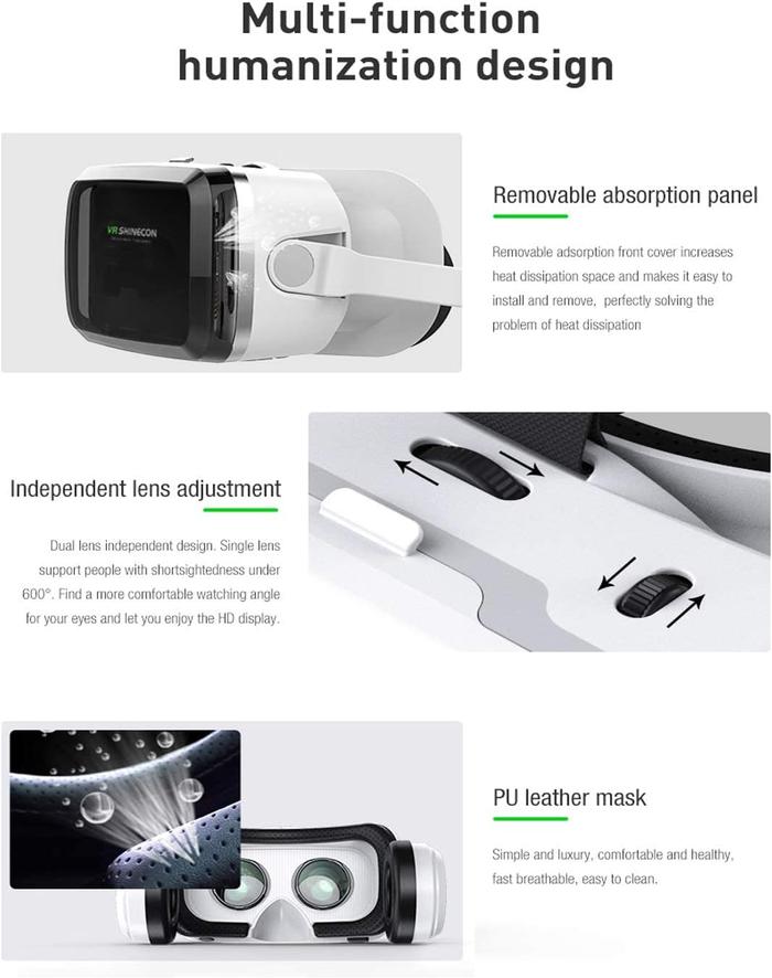 VR Headsets Virtual Reality Headsets for Phone Cell Phone 3D Glasses Helmets VR Goggles