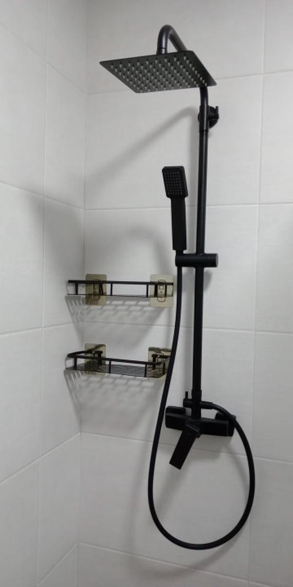 Wall Mounted Bathroom Shelves No Drill Aluminum Alloy Shampoo Rack photo review