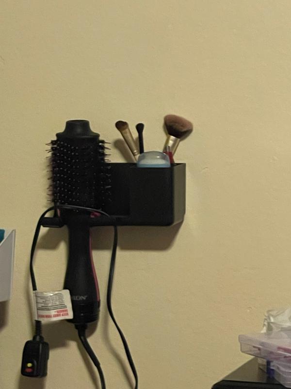 Wall Mounted Hair Dryer Holder with Storage Box for Bathroom photo review