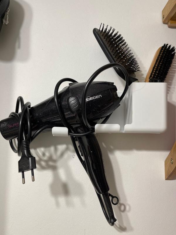 Wall Mounted Hair Dryer Holder with Storage Box for Bathroom photo review