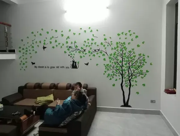 Wall Stickers For TV Living Room Sofa 3D Wall Art Home Decoration photo review