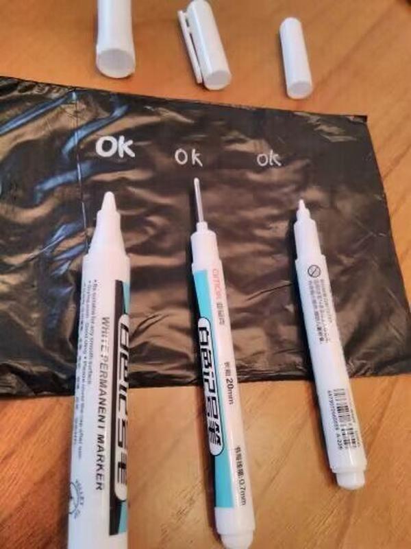 Waterproof Oily White Pens for Woodworking, Tire Painting, and Graffiti photo review