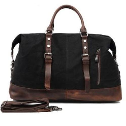 Waxed Canvas Leather Weekender Bag Waterproof Travel Duffels