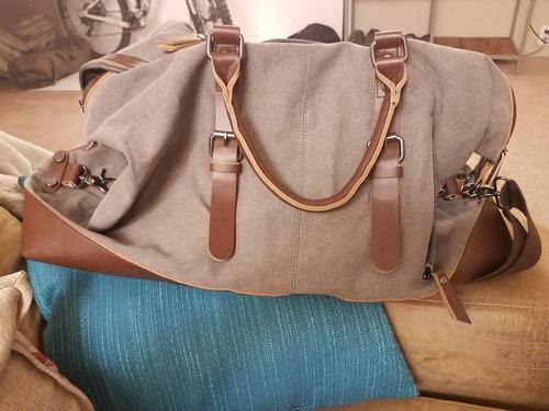 Waxed Canvas Leather Weekender Bag Waterproof Travel Duffels photo review