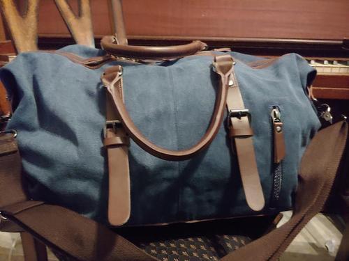 Waxed Canvas Leather Weekender Bag Waterproof Travel Duffels photo review