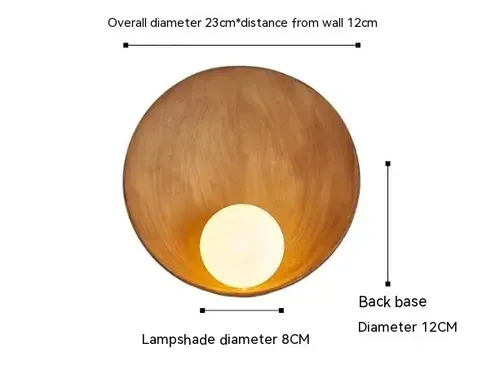 White Brown Shell Wall Lamp with LED for Homestay, Bedroom, Corridor, Resin Wall Sconce