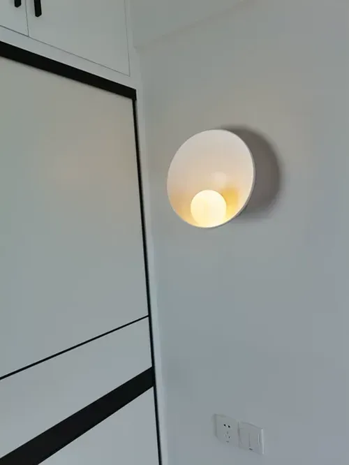 White Brown Shell Wall Lamp with LED for Homestay, Bedroom, Corridor, Resin Wall Sconce photo review