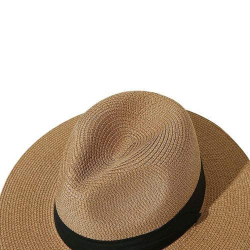 Women Wide Brim Straw Panama Roll Up Hat