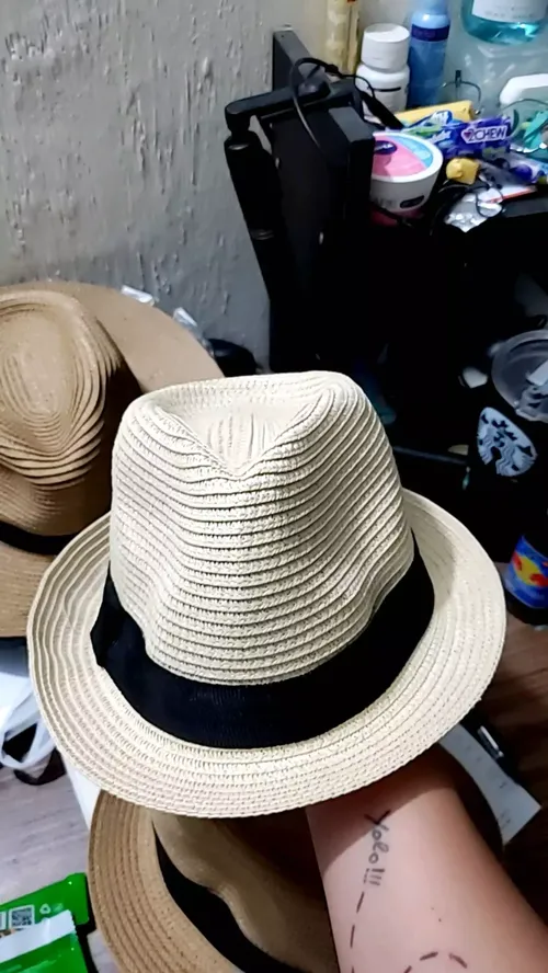 Women Wide Brim Straw Panama Roll Up Hat photo review