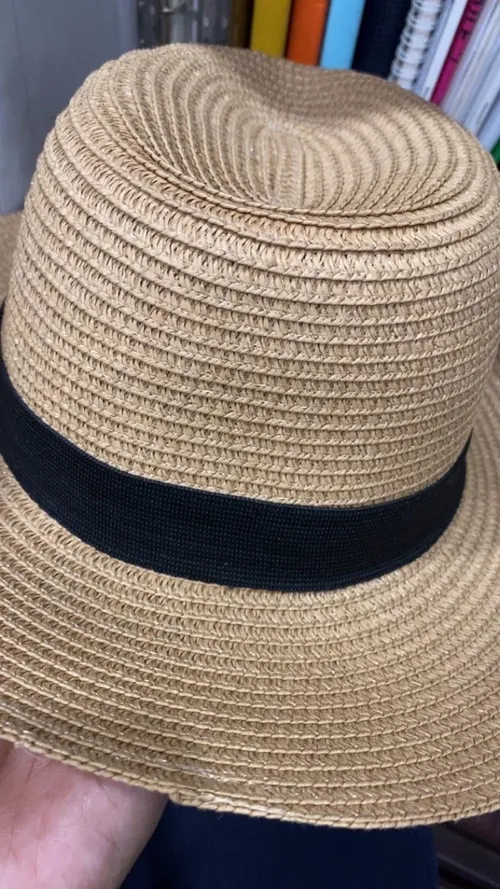 Women Wide Brim Straw Panama Roll Up Hat photo review