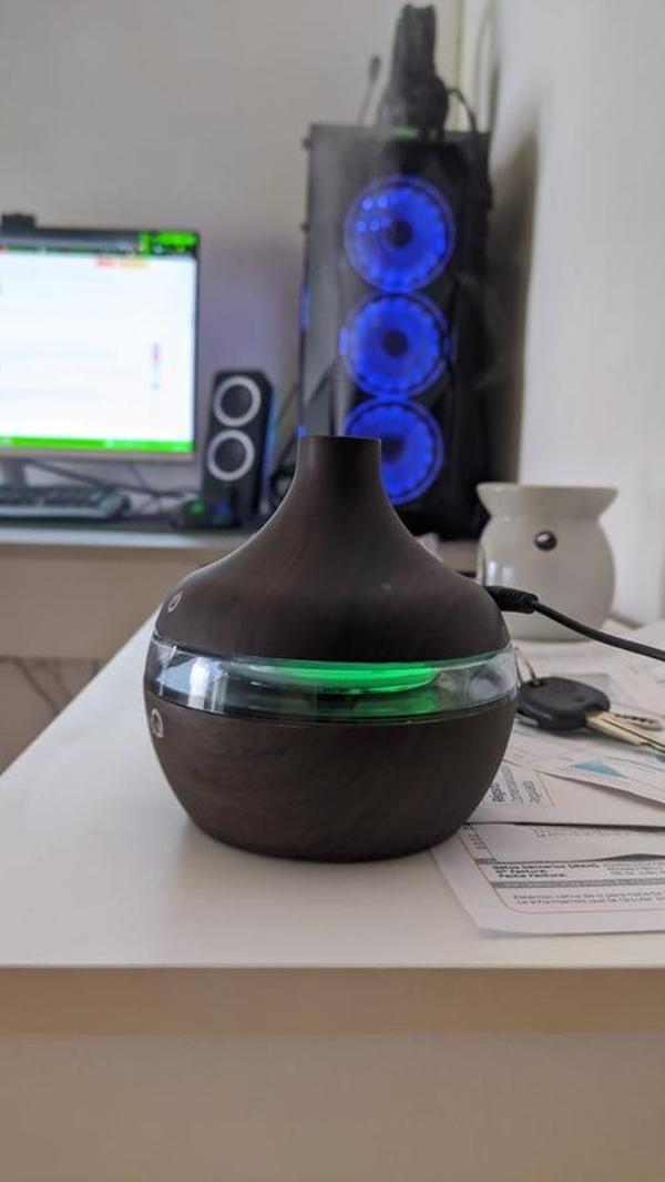 Wood Grain Aromatherapy USB Humidifier Drops Water Air Purification photo review