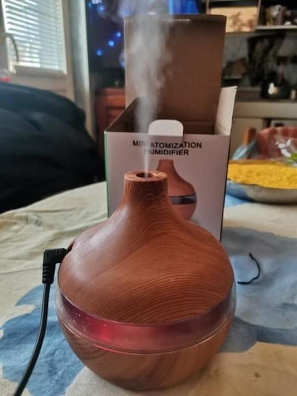 Wood Grain Aromatherapy USB Humidifier Drops Water Air Purification photo review