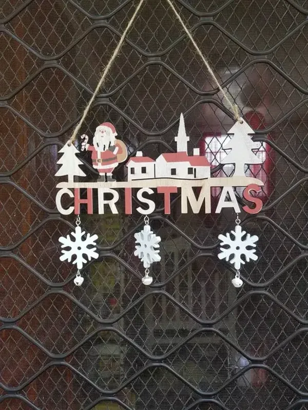 Wooden Christmas Door Hanging Ornaments For Home Decor photo review