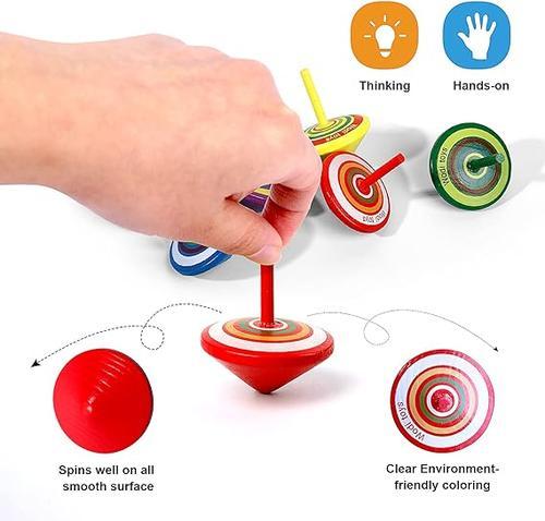 Wooden Gyroscope Toys for Kids and Adults