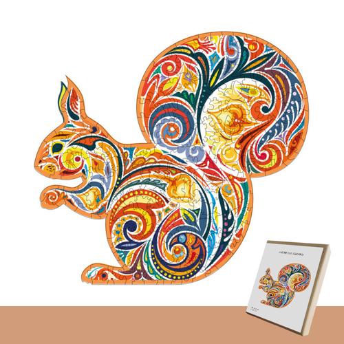 Wooden Puzzle Fox Wolf Elephant Owl Animal Color Puzzle