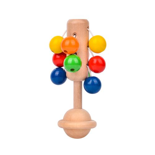 Wooden Rattles for Babies - Educational Toys with Sensory Balls