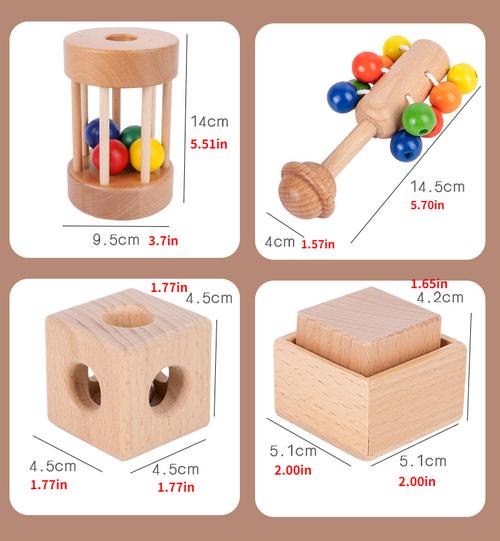 Wooden Rattles for Babies - Educational Toys with Sensory Balls