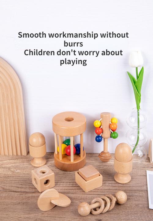 Wooden Rattles for Babies - Educational Toys with Sensory Balls