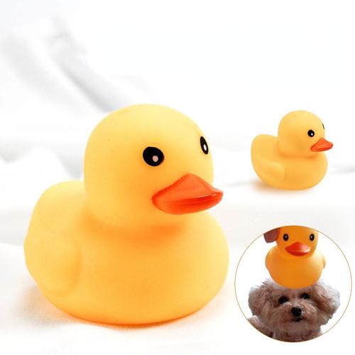 Yellow Duck Chewing Toy for Puppy Teeth Cleaning - Interactive Unzip Squeaky Toy